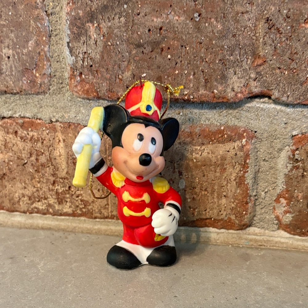 Schmid Porcelain -Mickey Mouse Marching Band Ornament - Red and Yellow